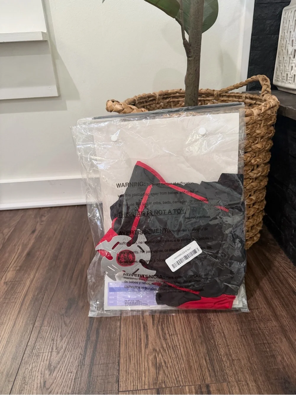 California Costumes Black and Red Ninja Outfit for Kids size 3-4